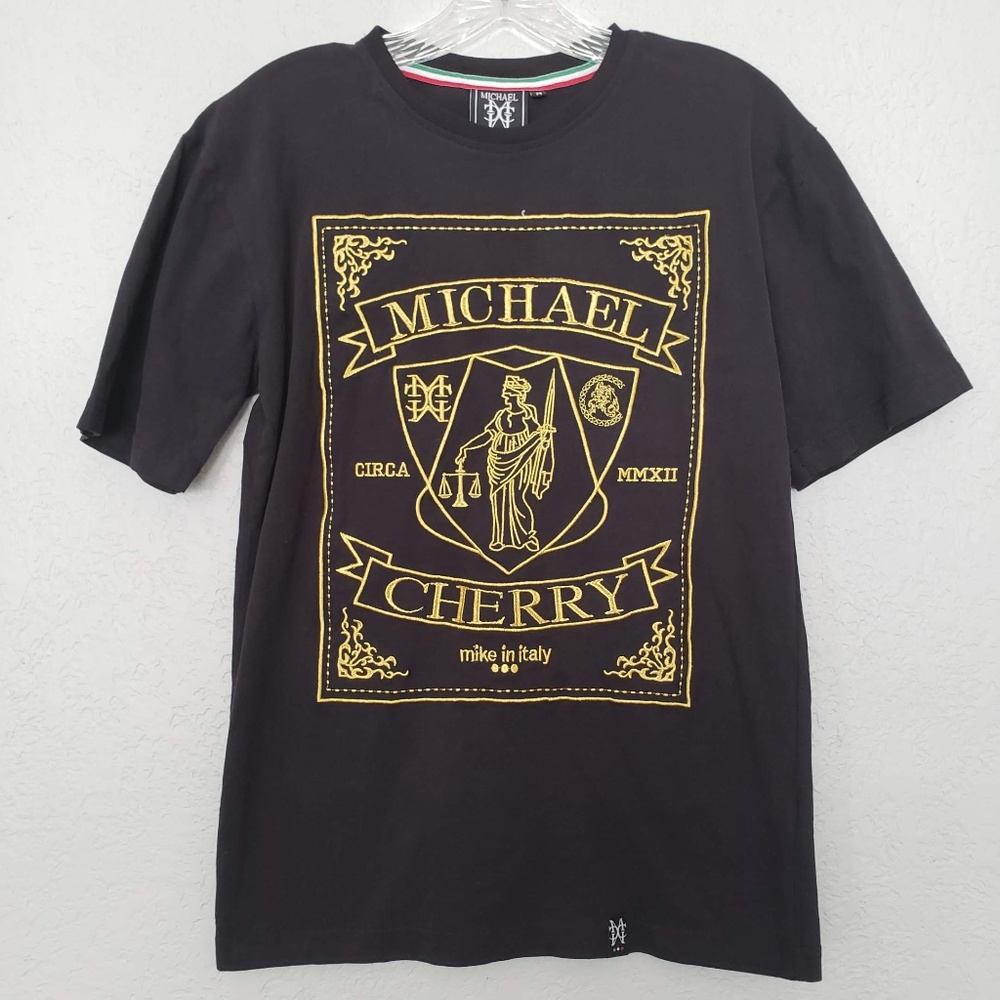 Michael Cherry dripping gold embroidered t-shirt